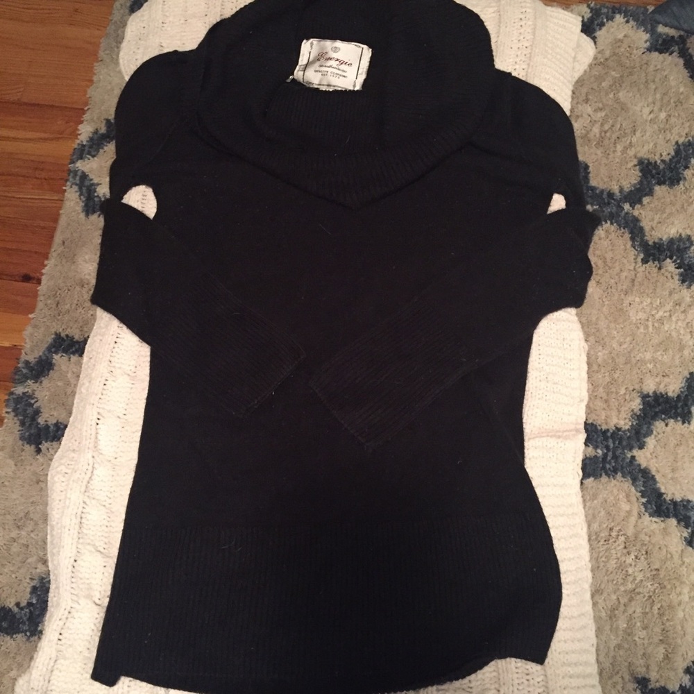Energie Black cowl neck long sleeved sweater sz md